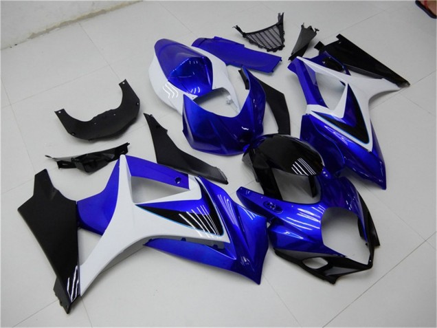 2007-2008 Suzuki GSXR 1000 Motorcycle Fairings - White Blue Black No Decal Canada