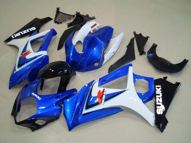 2007-2008 Suzuki GSXR 1000 Motorcycle Fairing - White Blue Black OEM Style Canada