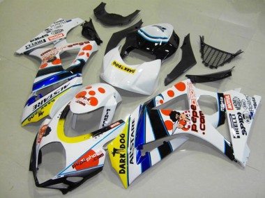 2007-2008 Suzuki GSXR 1000 Motorcycle Fairings - White Red Yellow Blue Black Pepe Phone Canada