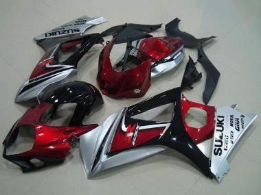 2007-2008 Suzuki GSXR 1000 Motorcycle Fairing - Red Silver Glossy Black Canada