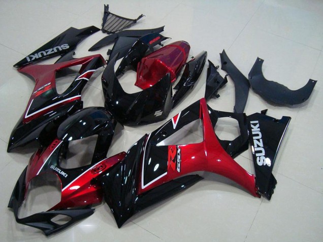 2007-2008 Suzuki GSXR 1000 Motorcycle Fairing - Red Glossy Black Canada