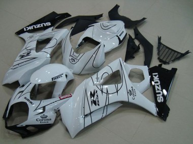 2007-2008 Suzuki GSXR 1000 Motorcycle Fairings - White Black Corona Canada