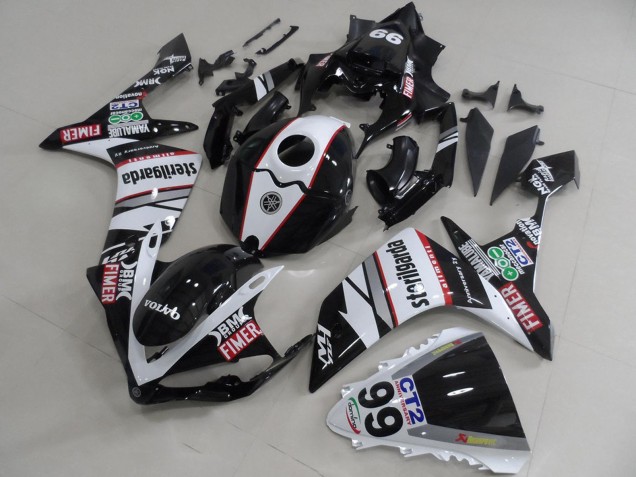 2007-2008 Yamaha YZF R1 Motorcycle Fairings - White Black Red Volvo Fimer Sterilgarda Canada