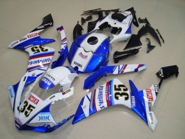 2007-2008 Yamaha YZF R1 Motorcycle Fairings - White Blue Red Black Volvo Sterilgarda Yamalube Fimer 35 Canada