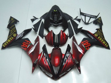 2007-2008 Yamaha YZF R1 Motorcycle Fairings - Maroon Red Black Fiat Canada