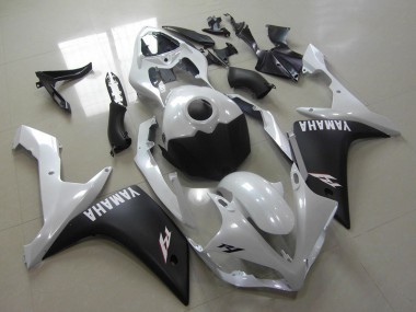 2007-2008 Yamaha YZF R1 Motorcycle Fairings - White Matte Black Canada