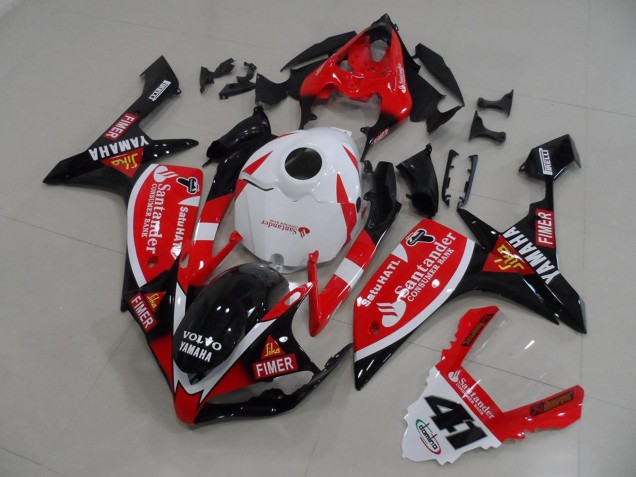 2007-2008 Yamaha YZF R1 Motorcycle Fairings - Red White Black Volvo Fimer Santander Canada