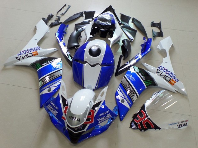 2007-2008 Yamaha YZF R1 Motorcycle Fairings - White Blue Black Green Monster Yamalube Canada