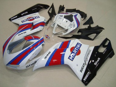 2007-2014 Ducati 848 Motorcycle Fairings - White Red Green Glossy Black Martini Canada