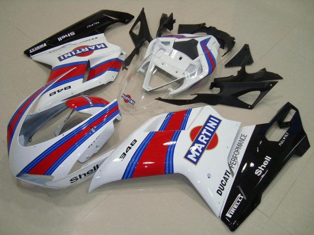 2007-2014 Ducati 848 Motorcycle Fairings - White Red Green Glossy Black Martini Canada