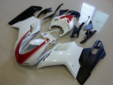 2007-2014 Ducati 848 Motorcycle Fairings - White Red Matte Black Canada
