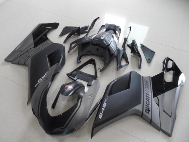 2007-2014 Ducati 848 Motorcycle Fairings - Grey Matte Black Canada