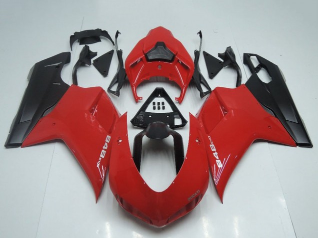 2007-2014 Ducati 848 Motorcycle Fairings - Red Matte Black OEM Style Canada