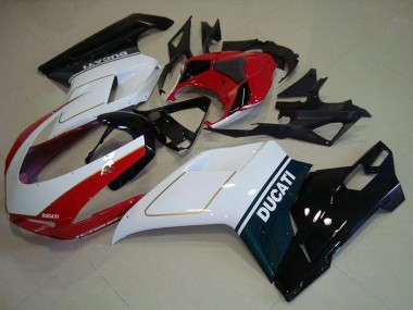2007-2014 Ducati 1098 Motorcycle Fairing - White Red Glossy Black Canada