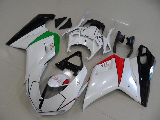 2007-2014 Ducati 848 1098 1198 Motorcycle Fairings - Glossy White Red Green Glossy Black Canada