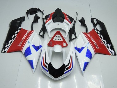 2007-2014 Ducati 848 1098 1198 Motorcycle Fairings - White Red Blue Glossy Black Corse Canada