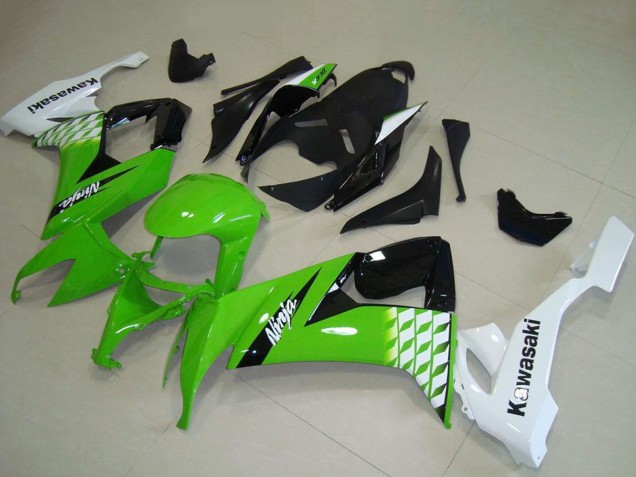 2008-2010 Kawasaki ZX10R Motorcycle Fairings - White Green Glossy Black Canada