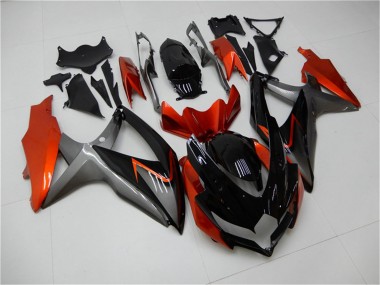 2008-2010 Suzuki GSXR 600/750 Motorcycle Fairings - Orange Grey Glossy Black Canada