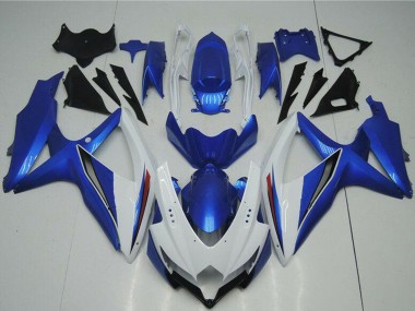 2008-2010 Suzuki GSXR 600/750 Motorcycle Fairings - White Blue Canada