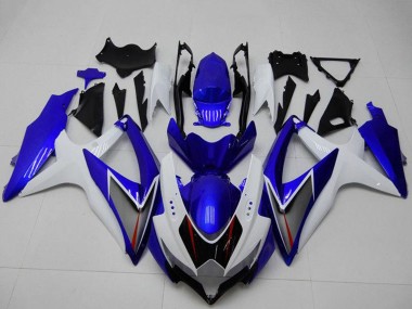 2008-2010 Suzuki GSXR 600/750 Motorcycle Fairings - White Blue Black Red Line Canada