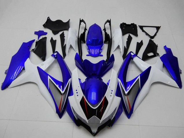 2008-2010 Suzuki GSXR 600/750 Motorcycle Fairings - White Blue Black Red Line Canada