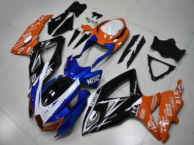 2008-2010 Suzuki GSXR 600/750 Motorcycle Fairings - Orange Blue White Glossy Black Canada
