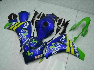 2008-2011 Honda CBR1000RR Motorcycle Fairings - Blue Yellow Green MoviStar Castrol Canada