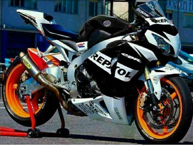 2008-2011 Honda CBR1000RR Motorcycle Fairings - Silver White Glossy Black Repsol Canada
