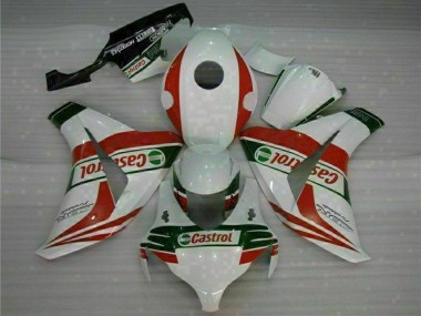 2008-2011 Honda CBR1000RR Motorcycle Fairings - White Red Green Castrol Canada
