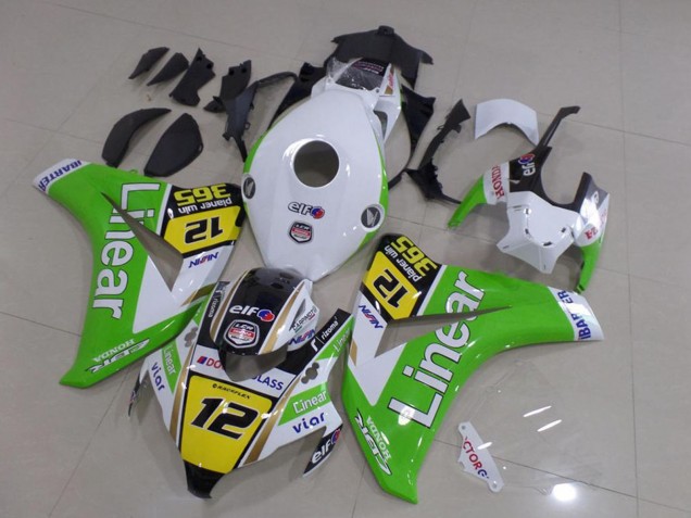 2008-2011 Honda CBR1000RR Motorcycle Fairings - White Green Yellow Glossy Black Linear 12 Canada