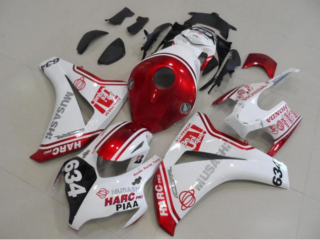2008-2011 Honda CBR1000RR Motorcycle Fairings - White Red Black HARC Pro PIAA 634 Canada
