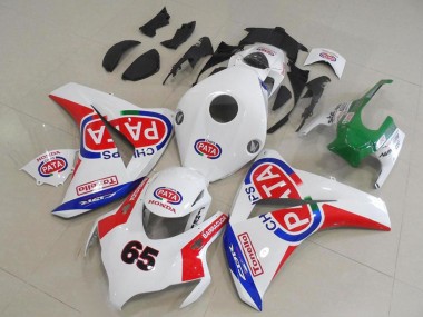 2008-2011 Honda CBR1000RR Motorcycle Fairings - White Red Blue Pata 65 Canada