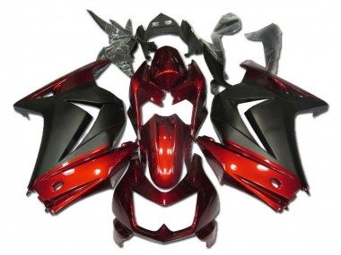 2008-2012 Kawasaki EX250 Motorcycle Fairings - Red Matte Black Canada