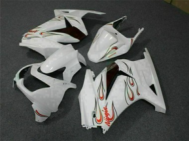 2008-2012 Kawasaki EX250 Motorcycle Fairings - White Red Canada