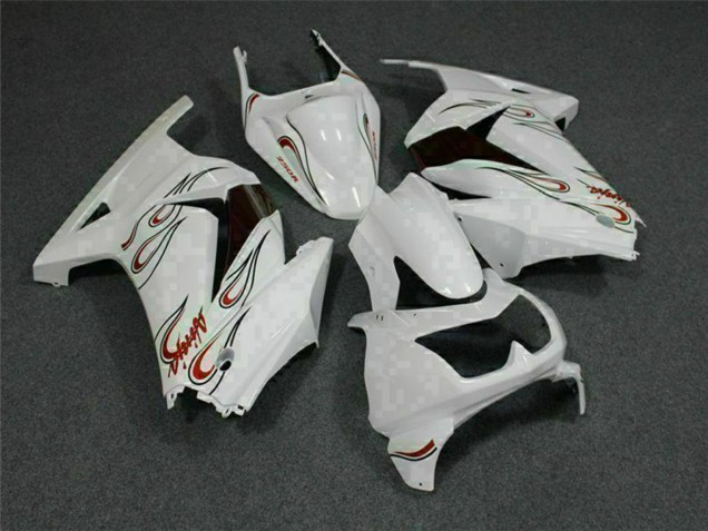 2008-2012 Kawasaki EX250 Motorcycle Fairings - White Red Canada