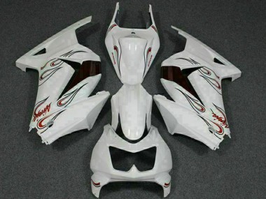 2008-2012 Kawasaki EX250 Motorcycle Fairings - White Red Canada
