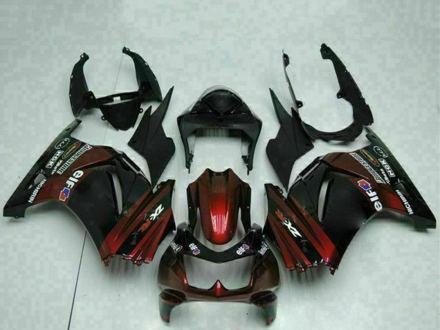 2008-2012 Kawasaki EX250 Motorcycle Fairings - Glossy Black Maroon Red Canada