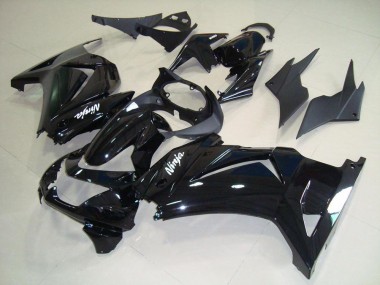 2008-2012 Kawasaki ZX250R Motorcycle Fairings - Glossy Black White Ninja Canada