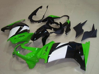 2008-2012 Kawasaki ZX250R Motorcycle Fairings - Green White Glossy Black Canada