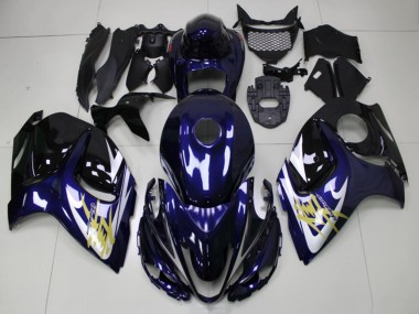 2008-2020 Suzuki GSXR 1300 Hayabusa Motorcycle Fairings - Dark Blue White Gold Canada