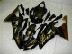 2008-2016 Yamaha YZF R6 Motorcycle Fairings - Glossy Black Gold Flame Canada