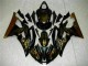 2008-2016 Yamaha YZF R6 Motorcycle Fairings - Glossy Black Gold Flame Canada
