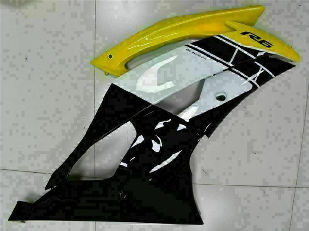 2008-2016 Yamaha YZF R6 Motorcycle Fairings - Yellow White Glossy Black Canada