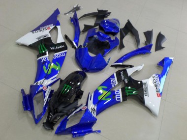 2008-2016 Yamaha YZF R6 Motorcycle Fairings - White Blue Glossy Black Green Monster MoviStar Canada
