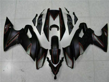 2009-2011 Kawasaki EX650 Motorcycle Fairings - Matte Black Red Stripe Canada