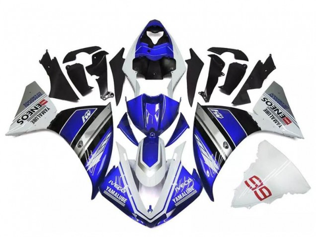 2009-2011 Yamaha YZF R1 Motorcycle Fairings - White Blue Black Yamalube ENEOS M1 Canada