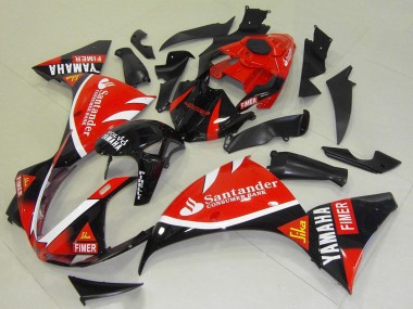 2009-2011 Yamaha YZF R1 Motorcycle Fairings - Red Black White Santander Fimer Canada