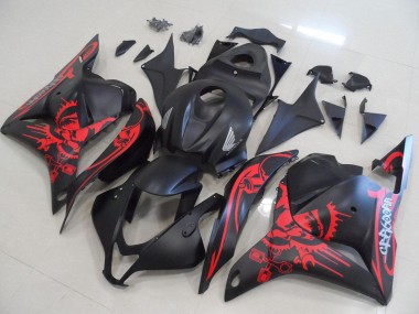 2009-2012 Honda CBR600RR Motorcycle Fairings - Matte Black Red Skull Canada