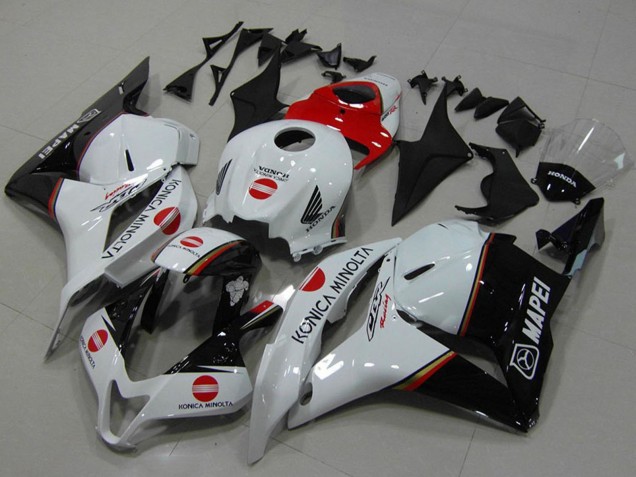 2009-2012 Honda CBR600RR Motorcycle Fairings - White Red Glossy Black Konica Minolta Canada