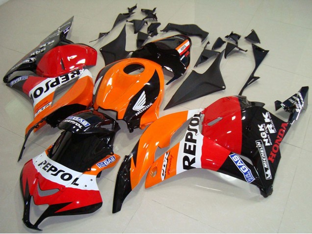 2009-2012 Honda CBR600RR Bike Fairings - Orange White Red Glossy Black Repsol Canada